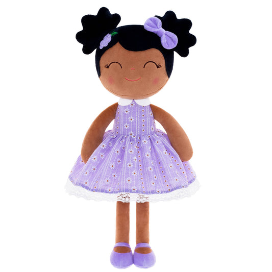 16" Keepsake Plush Doll - African American Lilac Dress