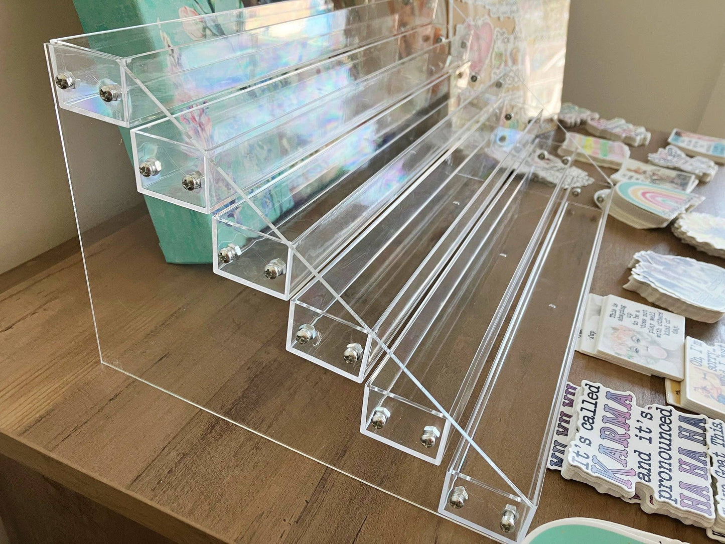 6 Tier Vinyl Sticker Acrylic Display Stand 12.4"