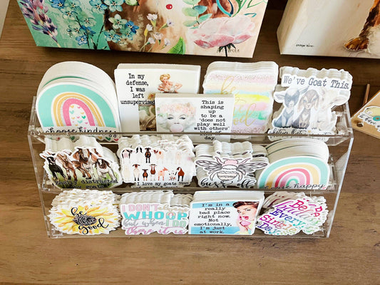 3 Tier Vinyl Sticker Acrylic Display Stand 12 3/8"
