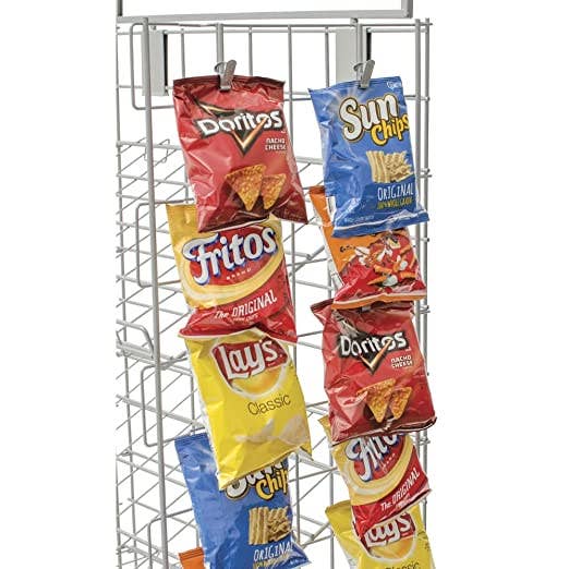 Potato Chip Rack w/ 5 Shelves and 48 Clips: Black