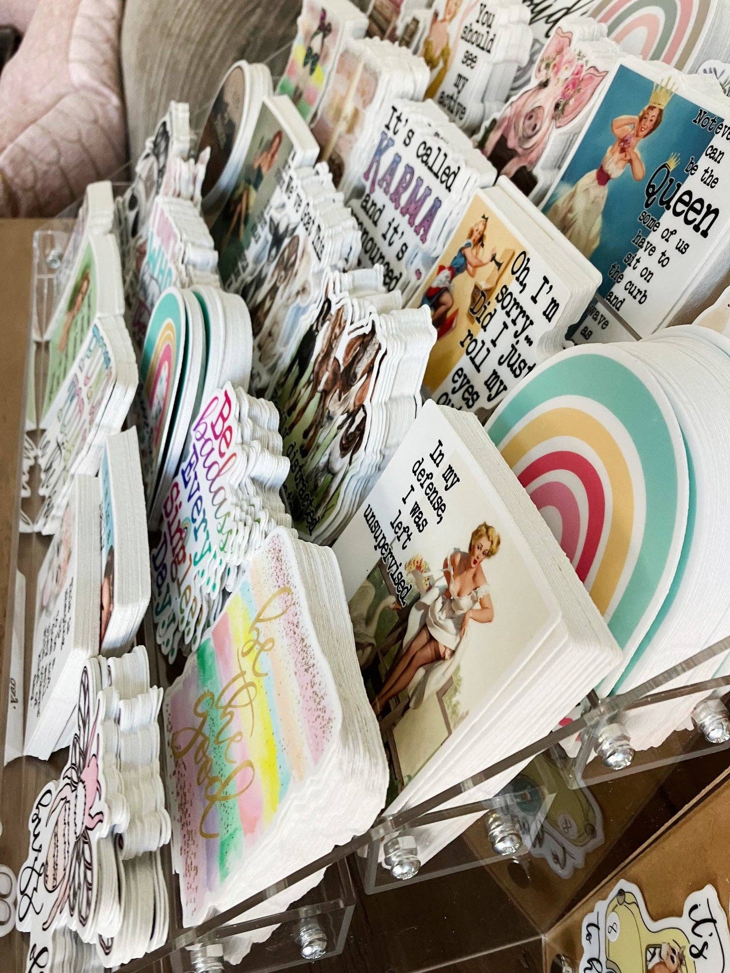 6 Tier Vinyl Sticker Acrylic Display Stand 12.4"