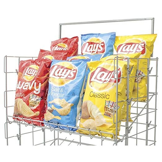 Potato Chip Rack w/ 5 Shelves and 48 Clips: Black