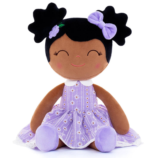 16" Keepsake Plush Doll - African American Lilac Dress