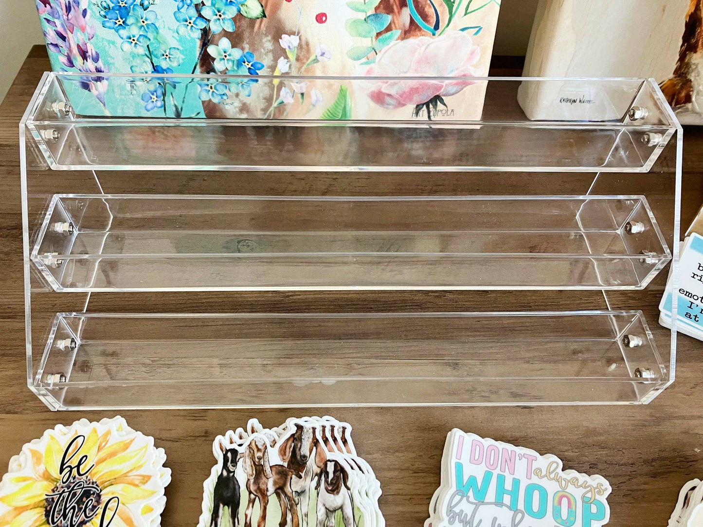 3 Tier Vinyl Sticker Acrylic Display Stand 12 3/8"
