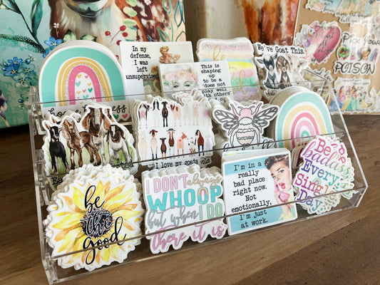 3 Tier Vinyl Sticker Acrylic Display Stand 12 3/8"