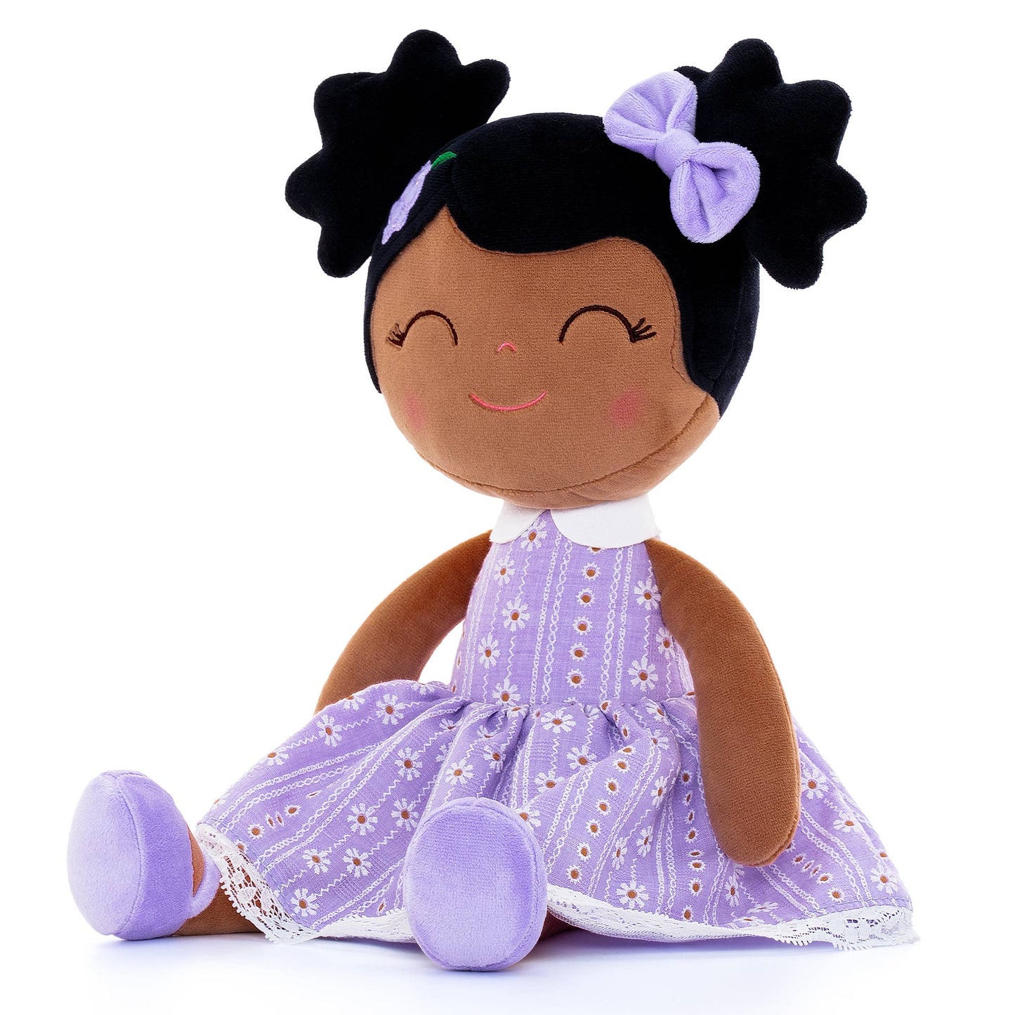 16" Keepsake Plush Doll - African American Lilac Dress